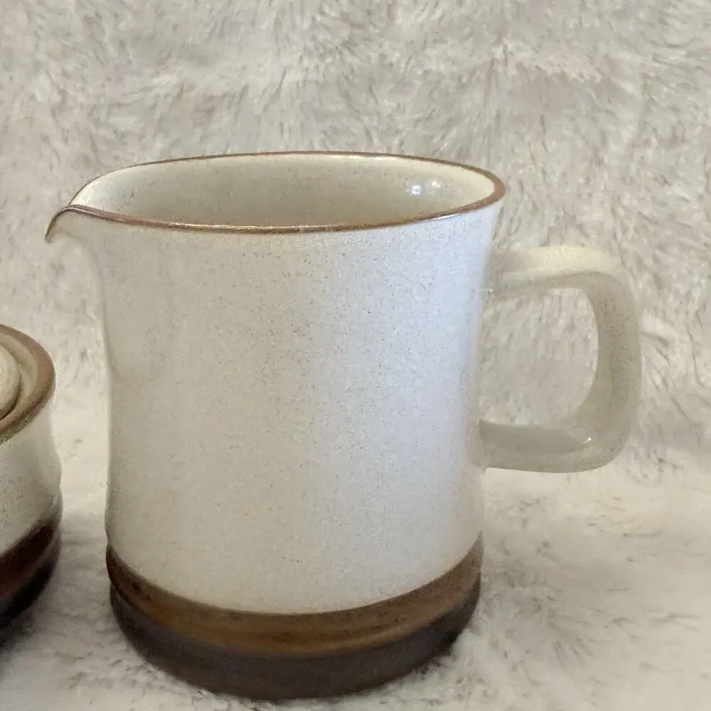 Denby Potters Wheel Creamer & Sugar (with Lid) GREEN VINTAGE